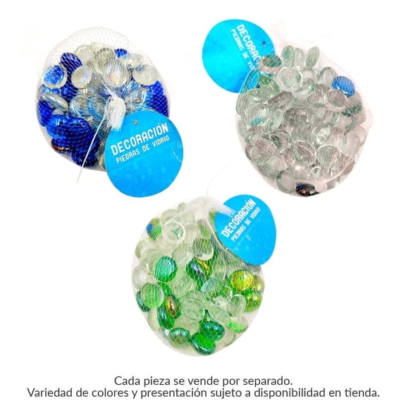 Piedras decorativas Prichos de vidrio varios colores 1 pza