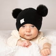 thumbnail image 5 of Lindo gorro de punto para bebé con bordado de doble corazón y doble bola de hilo. Cómodo y acogedor. Gorro cálido y abrigado para bebés., 5 of 5