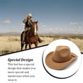 thumbnail image 3 of Sombreros de vaquero Qarigey gorras cómodas para hombre tela fieltro 58x58x12cm, 3 of 6