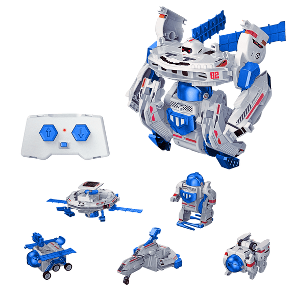 Juguete Robots Espaciales a Control Remoto Rm Regalomex 2.4Ghz Bloques de Construcción 6 en 1 para Niños azul Grande