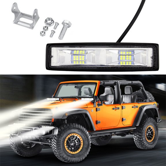 Luz de trabajo LED de moto para coche 16LED 48W | Voltaje de 12V-24V de ancho | Alto brillo | Plástico Negro Duradero | 6,3"x3,15"x1,46" | Lámpara de ingeniería de camiones de fácil instalación