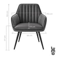 thumbnail image 3 of Set de 2 Sillas Terciopelo con Descansa Brazos para Comedor gris, 3 of 7