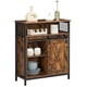 thumbnail image 2 of VASAGLE Mueble de Almacenamiento, Aparador, Armario de Cocina, Puerta Corredera, 30 x 70 x 80 cm, Estante Ajustable, Marrón Rústico y Negro, 2 of 5