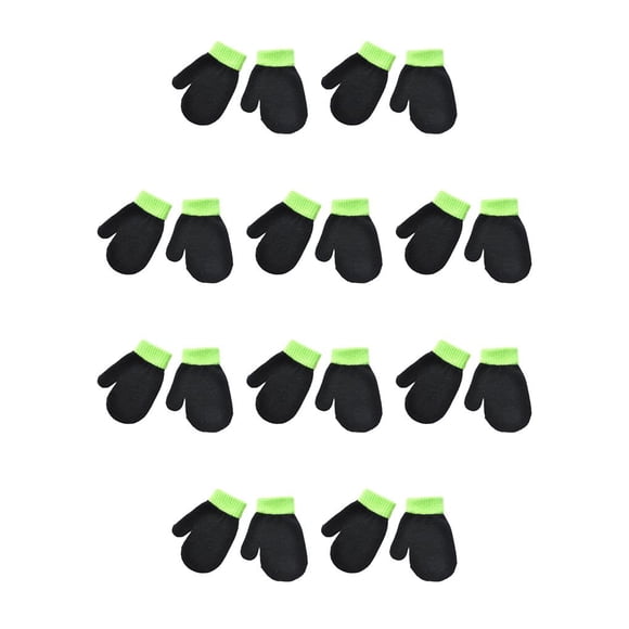 Qarigey 1 par de manoplas para niños, accesorio de ropa cómoda, cubierta térmica para calentar las manos de Color sólido, manoplas para niños para Negro 10piezas Qarigey CBP341926