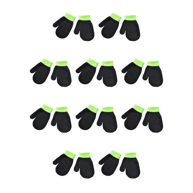 Qarigey 1 par de manoplas para niños, accesorio de ropa cómoda, cubierta térmica para calentar las manos de Color sólido, manoplas para niños para Negro 10piezas Qarigey CBP341926