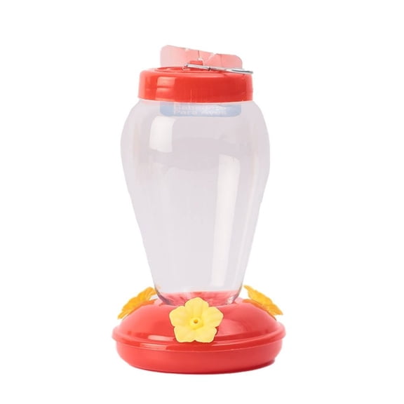 Bebedero Prichos para Aves con Flores Plástico Rojo