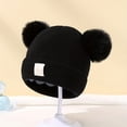 thumbnail image 2 of Lindo gorro de punto para bebé con bordado de doble corazón y doble bola de hilo. Cómodo y acogedor. Gorro cálido y abrigado para bebés., 2 of 5