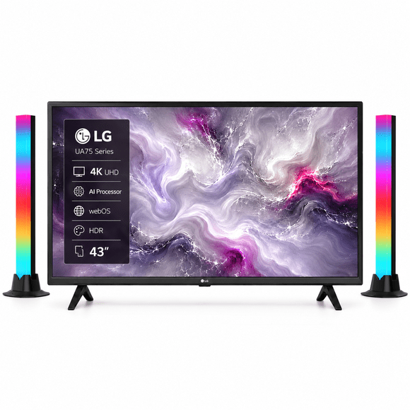 Combo Pantalla LG 43" 4K UHD AI Smart TV webOS + Barras De Luz RGB
