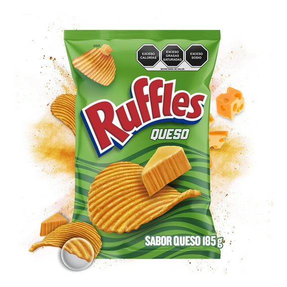 Papas fritas Ruffles sabor queso 185 g