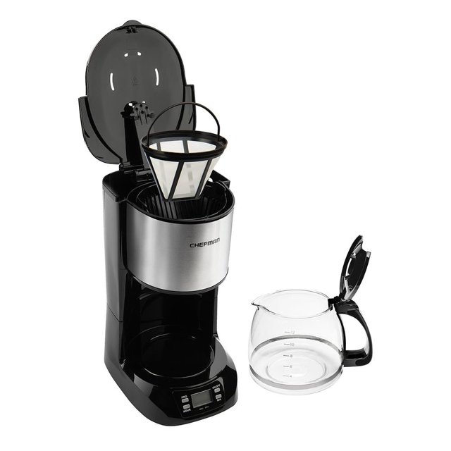 Cafetera Programable Chefman 12 Tazas Acero Inoxidable