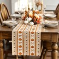 thumbnail image 1 of Thanksgiving Harvests Festival Table Runner con arcos de calabaza y piña decoración para mesas de comedor familiares y comedores, 1 of 9