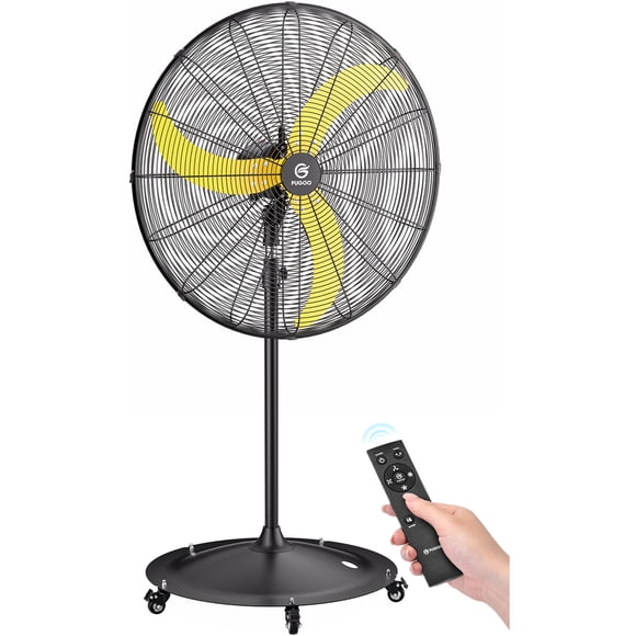 Ventilador de Pedestal Industrial de Servicio Pesado de 30inch, Motor BLDC, 3200-8800CFM, Control Remoto, 4 Velocidades