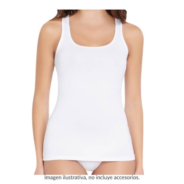 Playera Ilusión para Mujer sin Mangas Blanca Talla CH