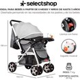 thumbnail image 2 of Carriola Infantil De Lujo Con Toldo De Viaje Compacta Y Ligera Carriola Para Bebe Con Jugetes Tela Transpirable Carrito Para Bebe Con Mango Ergonomico Carreola Ultra Ligera Y Comoda (Gris), 2 of 8