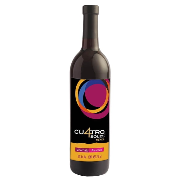 Pack de 4 Vino Tinto Cuatro Soles Afrutado 750 ml