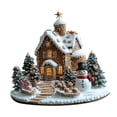thumbnail image 4 of Estatua de casa de nieve navideña Macarena decoración de pueblo navideño accesorio de acrílico 17 x 20 cm, 4 of 8
