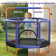 thumbnail image 3 of Trampolín Brincolín Infantil Hurtle, 140cm de Diamentro con Red de Seguridad, Barral de Altura Ajustable 157-168cm, Incluye Saco de Boxeo, Hamaca, Aros y 20 Pelotas, Soporta 55Kg, Interior y Exterior, 3 of 6