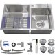 thumbnail image 1 of Fregadero Tarja Acero Inox 2 Tinas Gutstark 32 x 40 x 20 cm Escurridor Cocina Dispensador Jabon, 1 of 8