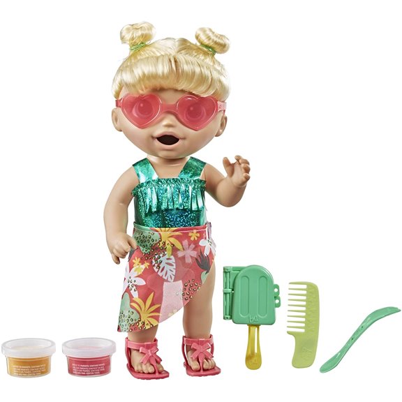 Baby Vive Sunshine Snacks Muneca, Come y Poops, Summer-Thats Baby Alive N/A