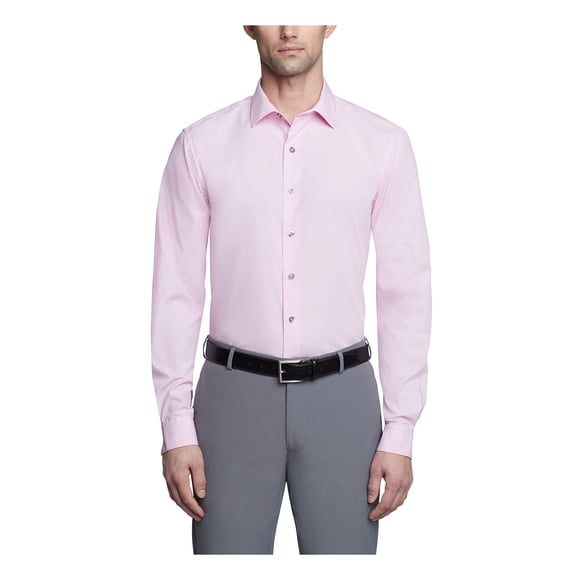 Camisa de vestir Kenneth Cole Unlisted, ajustada, rosa liso, para hombre