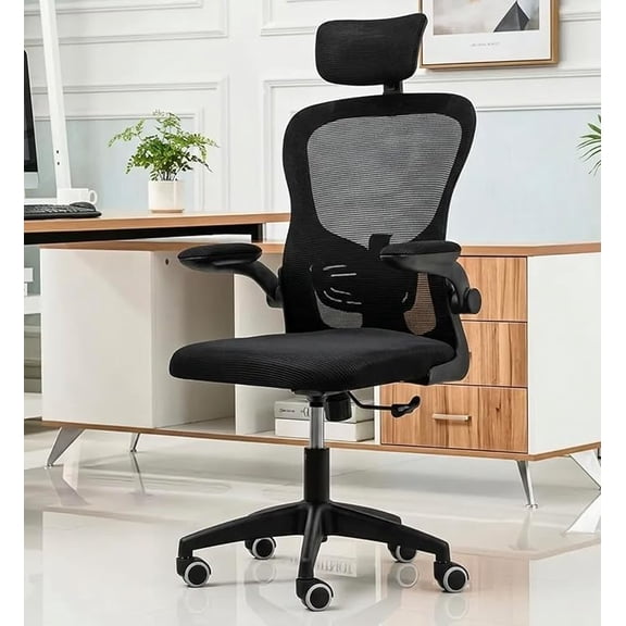 Silla Ejecutiva para Oficina Escritorio con Reposapies Reclinable Y Giratoria Asiento para Trabajo Ergonómica Respaldo Acojinados (Negra)