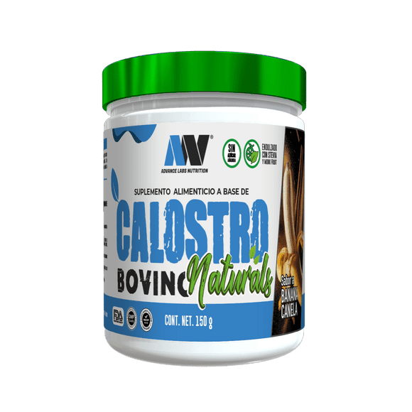 Calostro Bovino en Polvo Advance Labs Naturals Stevia y Monk Fruit Banana Canela 30 Serv 180g