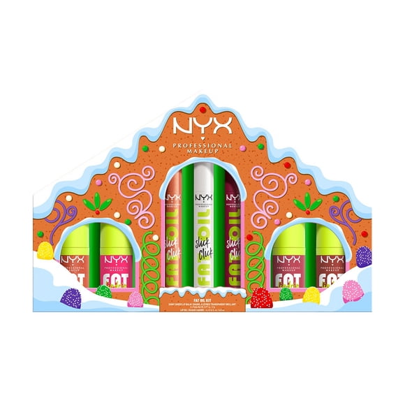 Set de Brillo Labial Nyx Professional Makeup Ginger Baddie Fat Oil Lip Drip y Slick Click de 4.8ml / 2g