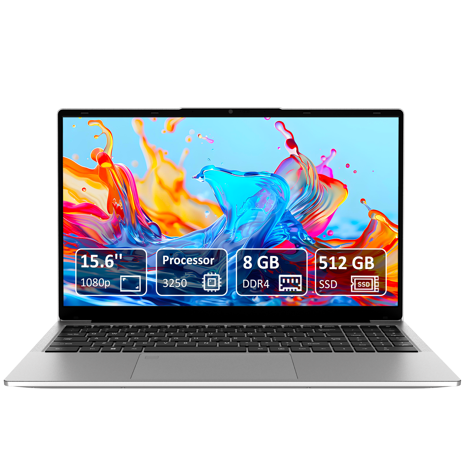 Exsurf Laptop para Estudiantes 15.6", AMD Ryzen 3, 8GB RAM 512GB SSD, Puerto Tipo-C, Windows 11 Home, Computadora Portátil para Uso Diario