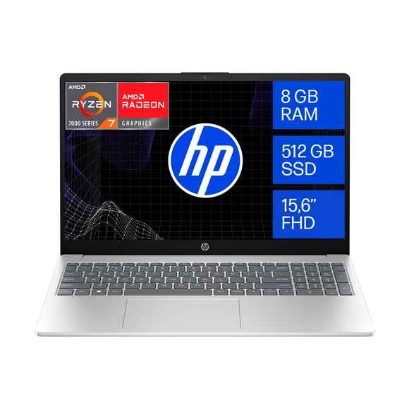 Laptop HP 15-fc0287la AMD Ryzen 7 8GB RAM 512GB SSD Plateado
