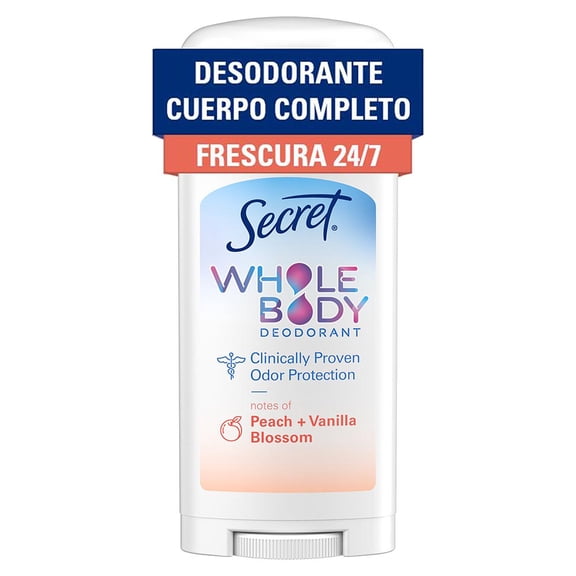 Barra desodorante Secret Cuerpo completo Durazno y Vainilla 68 g