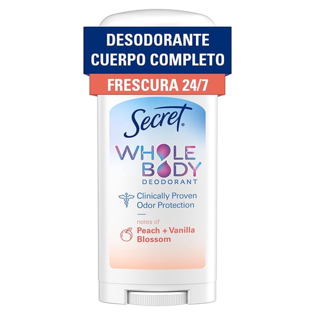 Barra desodorante Secret Cuerpo completo Durazno y Vainilla 68 g