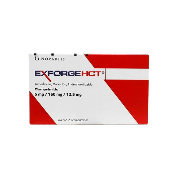 Exforge HCT 5 mg/160 mg/12.5 mg, 28 comprimidos