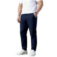 thumbnail image 4 of Amzcrzy Pantalones Clásicos Hombre Color Liso Cintura Elástica Cómodos Transpirables Elásticos Moda Informal Senderismo Pescar Correr Ejercicio Bolsillos Tallas S-3XL Azul, 4 of 8