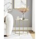 thumbnail image 1 of VASAGLE Mesa Auxiliar Redonda, Mesita de Noche de Cristal con Marco de Acero, Mesa de Centro Pequeña, para Salón, Balcón, Decorativo, Dorado y Transparente, 1 of 6