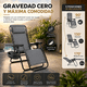 thumbnail image 3 of Silla Camastro CJR Reclinable Gravedad 0 Plegable Jardin Playa gris oscuro, 3 of 9
