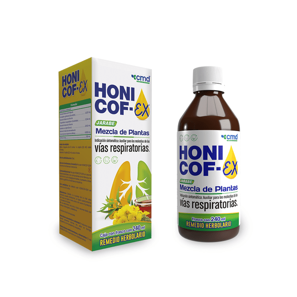 HONICOF-EX Mezcla de Plantas | CMD | Duo pack con 2 cajas con frascos de Jarabe con 240 ml c/u.