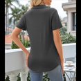 thumbnail image 4 of Camisas de Mujer con Cuello de Solapa, Cuello en V, Blusa de Corta, Blusa Informal Elegante. Gris L, 4 of 9