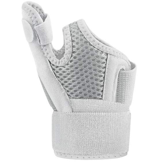 Muñequera con Férula Dual y Soporte Pulgar Anatómico | Cierre Envolvente en 3 Zonas | Transpirable, Ajustable, Reversible | Estabilidad para Dolor de Mano y Muñeca | Color Gris