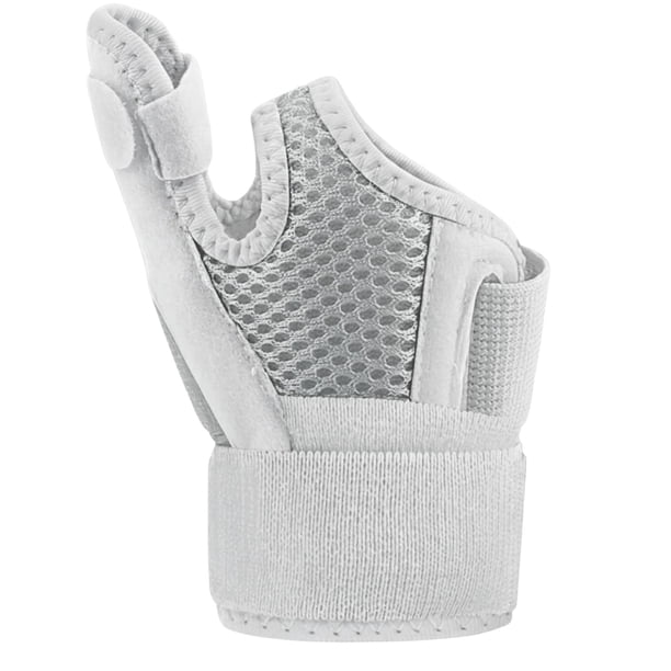 Muñequera con Férula Dual y Soporte Pulgar Anatómico | Cierre Envolvente en 3 Zonas | Transpirable, Ajustable, Reversible | Estabilidad para Dolor de Mano y Muñeca | Color Gris
