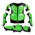 thumbnail image 3 of Traje de motociclista para niños con coderas y rodilleras, equipo de motocross para monopatín Verde, 3 of 9