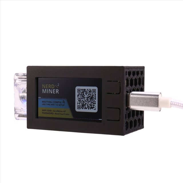 Para Nerdminer V2 Pro Miner 78KH/S Mini Bitcoin Miner con Ventilador Luminoso BTC Solo Mining Miner Negro