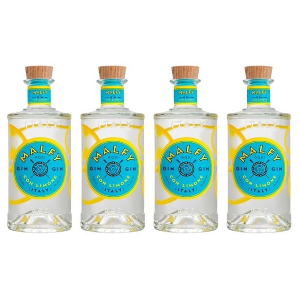 Pack de 4 Ginebra Malfy Con Limone 750 ml Genérico Con Limone