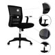 thumbnail image 2 of Mundo In Silla Negra de Oficina Bilbao Forrada de Tela Tipo Mesh Mundo In Home Office, 2 of 3