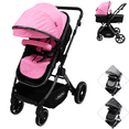 thumbnail image 1 of Carriola para Bebé  Asiento Reversible Convertible a Bambineto Plegable Ruedas de Goma Cinturón Apta a partir de 0 Meses - Rosa, 1 of 3