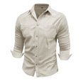 thumbnail image 4 of pstuiky camisa de manga larga para hombre, Cárdigan con capucha y manga larga para hombre, informal, de color liso, con bolsillos dobles y cremallera Tops casuales para hombres s, 4 of 7