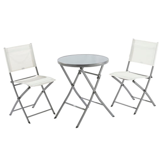Mesa con 2 Sillas Plegables Para Jardín Terraza NATERIAL  EMYS