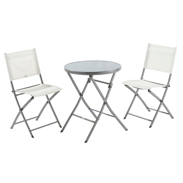 Mesa con 2 Sillas Plegables Para Jardín Terraza NATERIAL EMYS