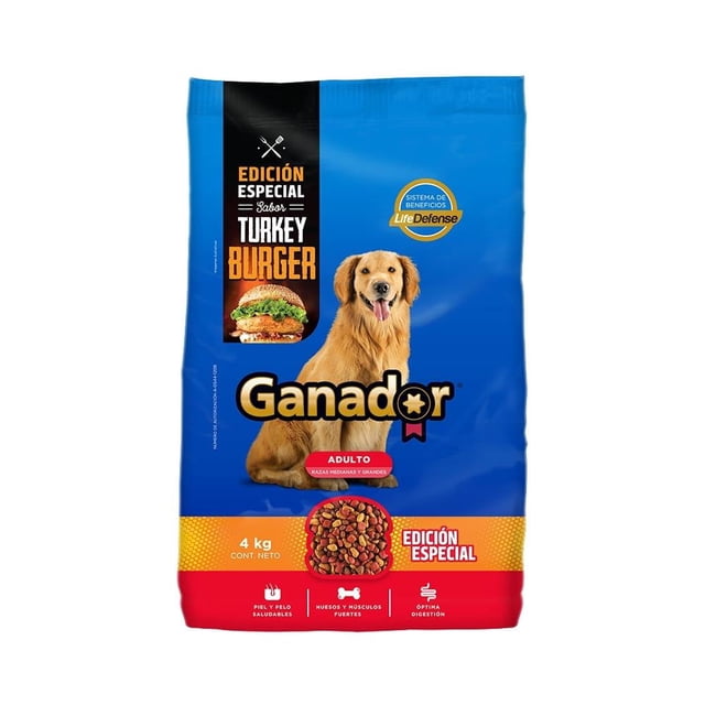Alimento para Perro Ganador Adulto Razas Medianas y Grandes Turkey Burger 4 kg