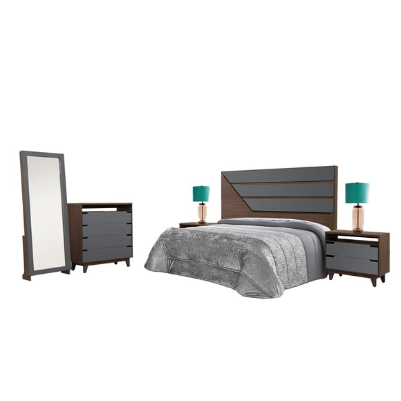 Recamara King Size Kessa Muebles Rabi Nogal