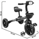 thumbnail image 4 of Triciclo 3 en 1 Plegable para Niños Convertible a Bicicleta y Balance Bike Luz Sonido Apto a partir de 2 Años o Hasta 25 kg -Gris, 4 of 7